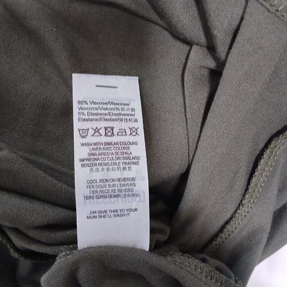 Missguided Jersey Longline Midi Skirt Women's Size 10 Dark Green Stretch Viscose - Picture 7 of 7